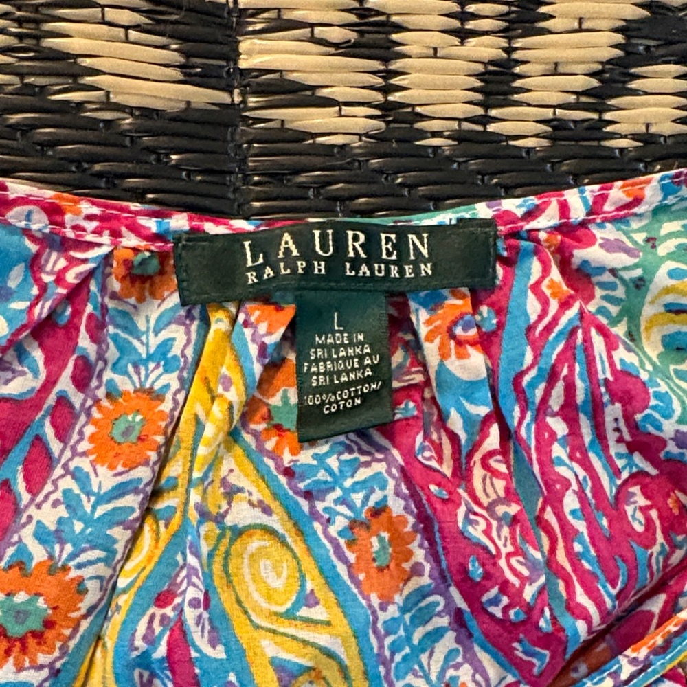 Lauren Ralph Lauren Pink Paisley Ruffle-Front Blouse - Picture 2 of 4